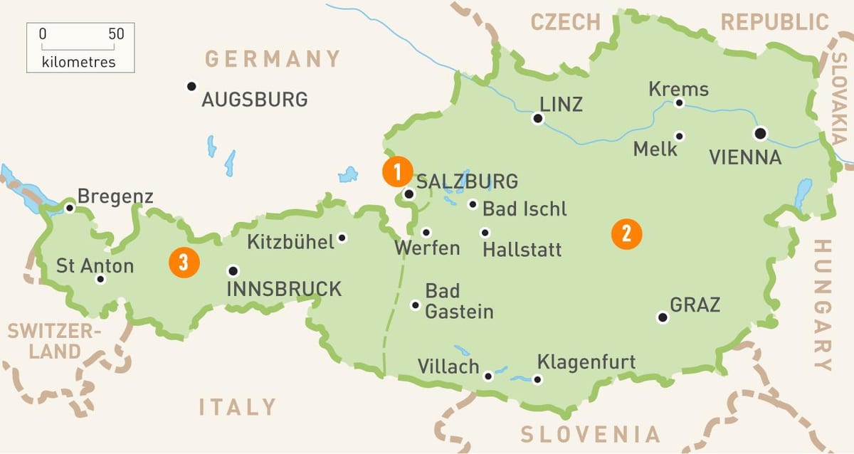 një hartë e austrisë