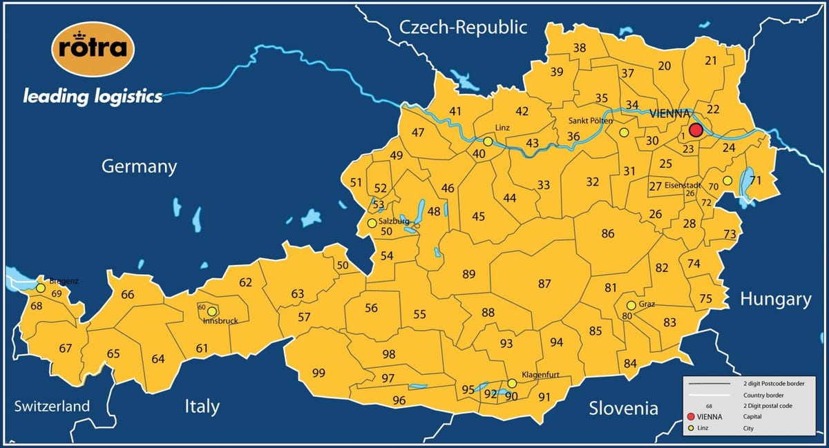harta e austrisë kodi postar