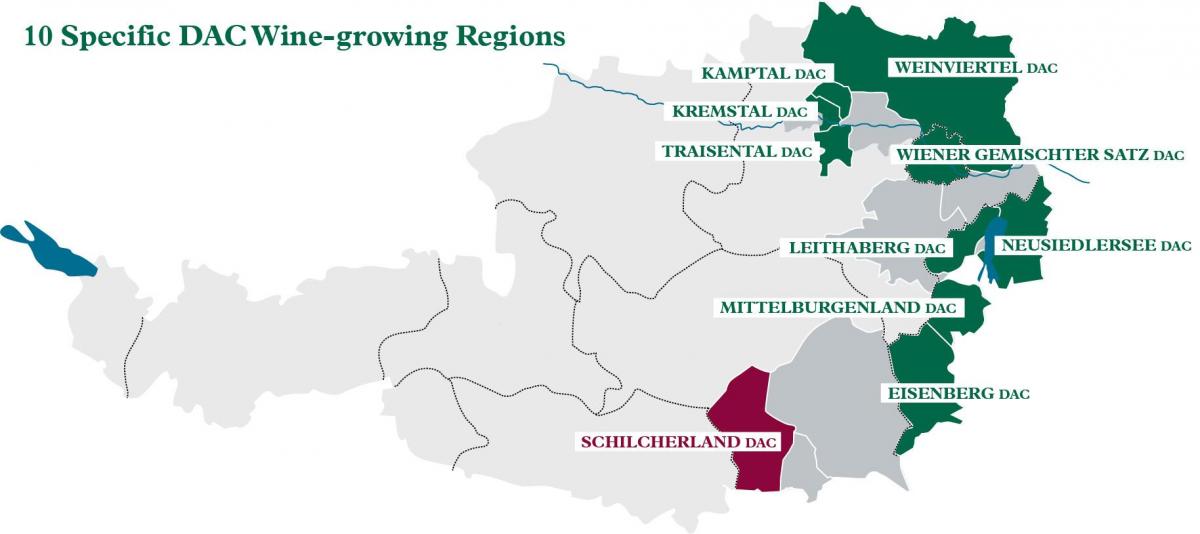 austriake verë rajonet hartë