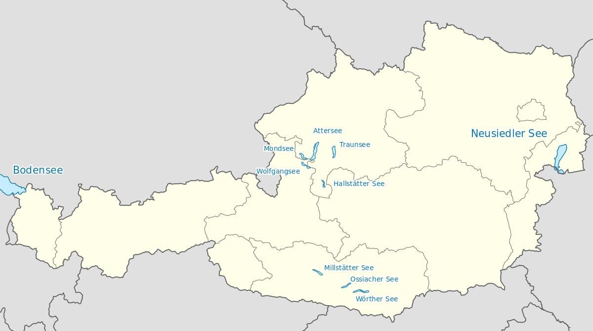 harta e austrisë liqeneve