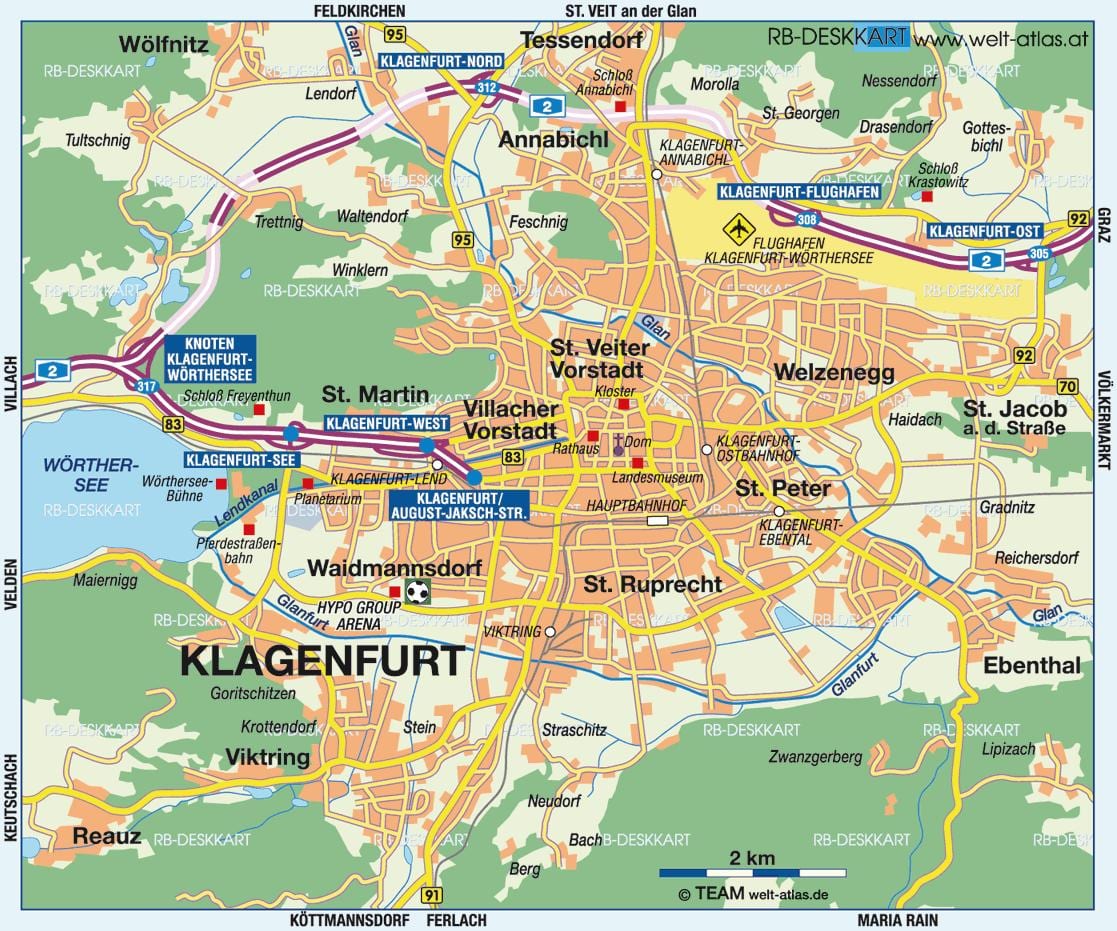 harta e klagenfurt të austrisë
