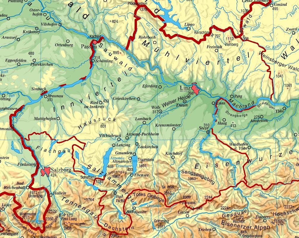 harta e sipërme austri