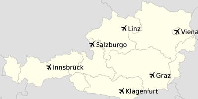 Aeroportet në austri hartë