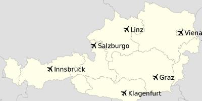 Aeroportet në austri hartë