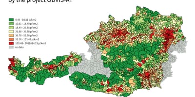 Austria dendësia e popullsisë map
