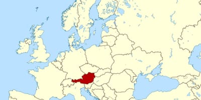 Hartë të botës duke treguar austri