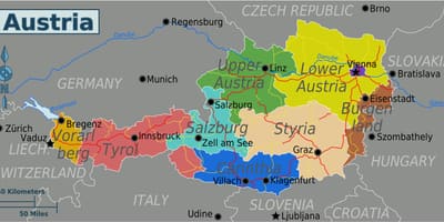 Harta e austrisë shtetet