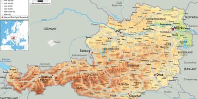 Hartë fizike harta e austri