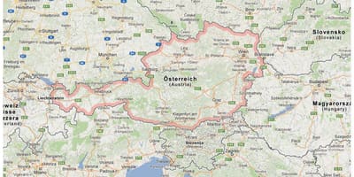Harta e austrisë dhe të vendeve fqinje